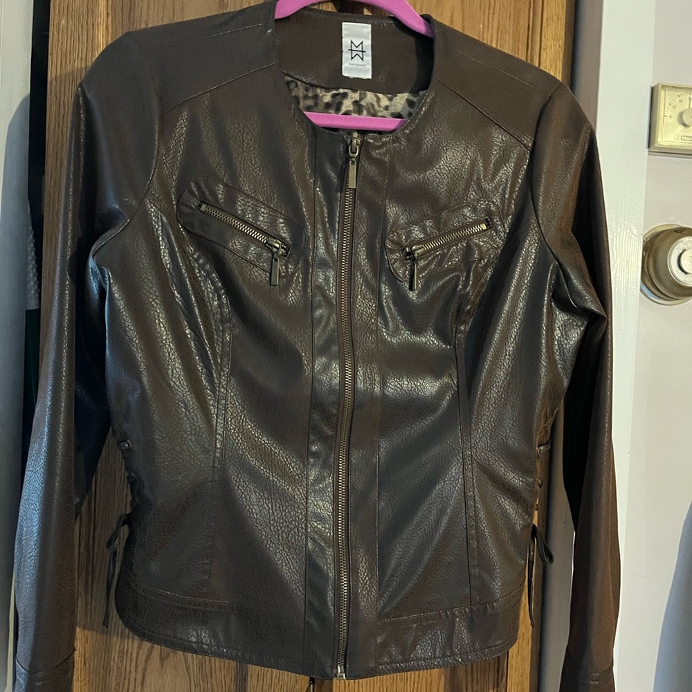 M By Marc Bouwer Women’s Faux Leather Jacket Coat-Size 10